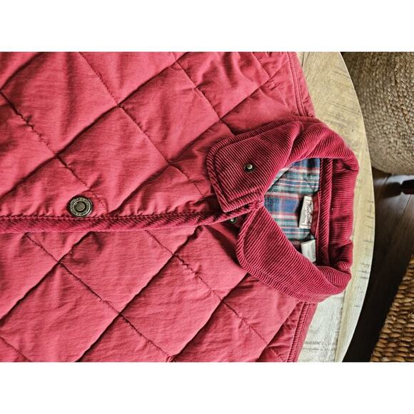 Woolrich Quilted Puffer Vest Women's Size M Crimson Red Plaid Outdoors Preppy - Picture 3 of 10
